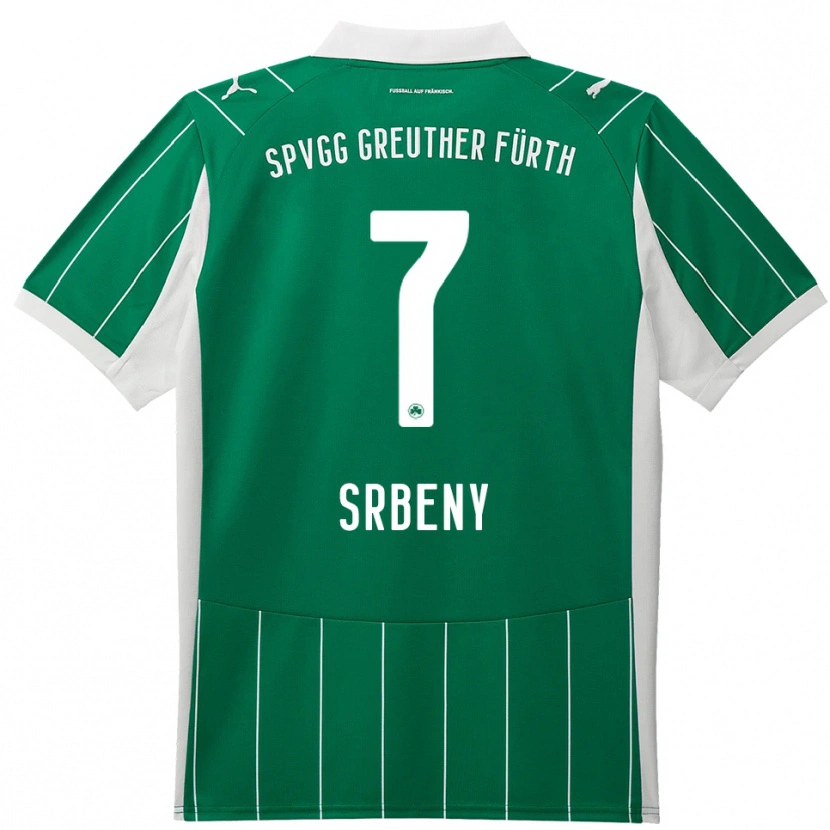 Danxen Mujer Camiseta Dennis Srbeny #7 Verde Blanco 2ª Equipación 2025/26 La Camisa