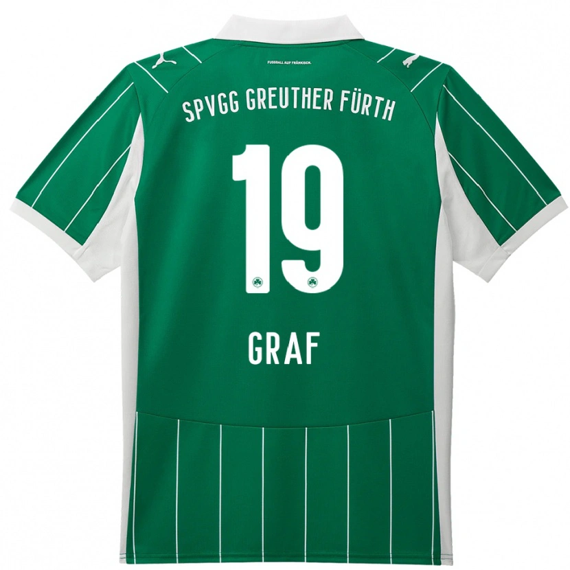 Danxen Mujer Camiseta Fabian Graf #19 Verde Blanco 2ª Equipación 2025/26 La Camisa