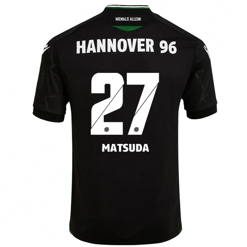 Danxen Mujer Camiseta Hayate Matsuda #27 Negro Verde 2ª Equipación 2025/26 La Camisa