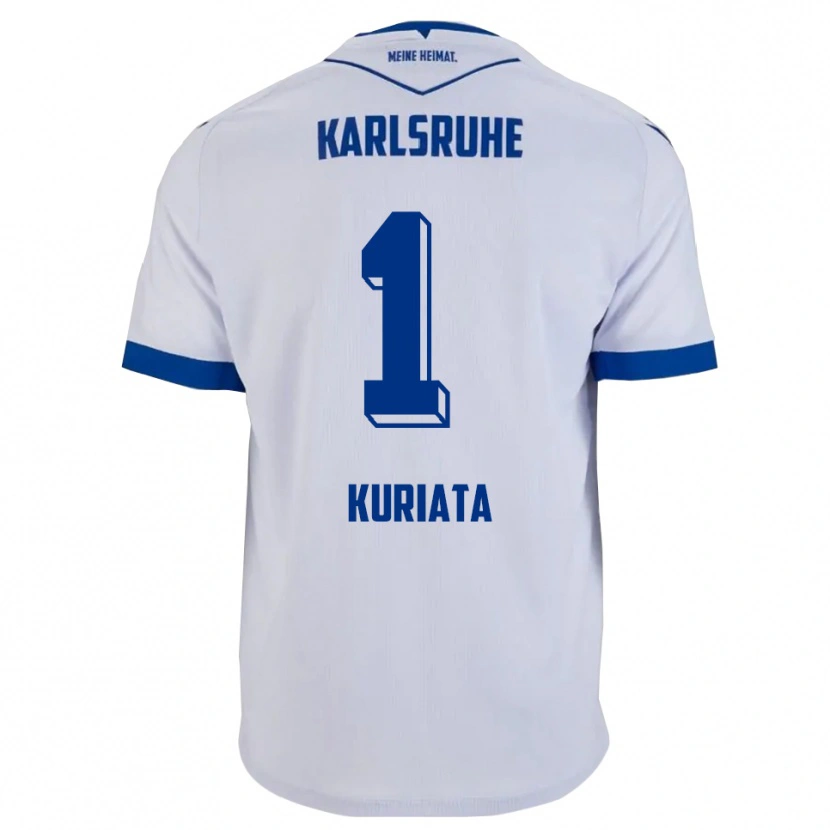 Danxen Mujer Camiseta Malik Kuriata #1 Blanco Azul 2ª Equipación 2025/26 La Camisa