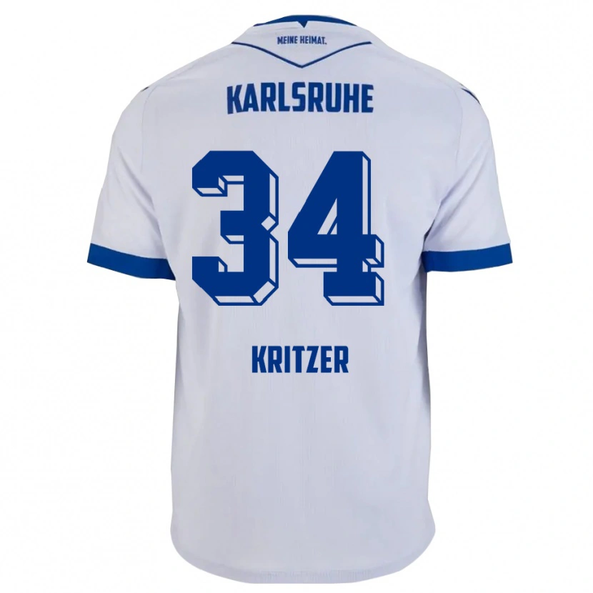 Danxen Mujer Camiseta Mateo Kritzer #34 Blanco Azul 2ª Equipación 2025/26 La Camisa