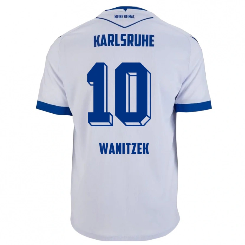 Danxen Mujer Camiseta Marvin Wanitzek #10 Blanco Azul 2ª Equipación 2025/26 La Camisa