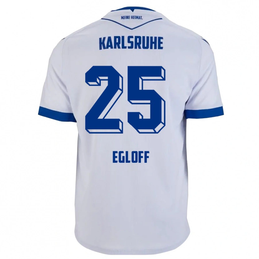 Danxen Mujer Camiseta Lilian Egloff #25 Blanco Azul 2ª Equipación 2025/26 La Camisa
