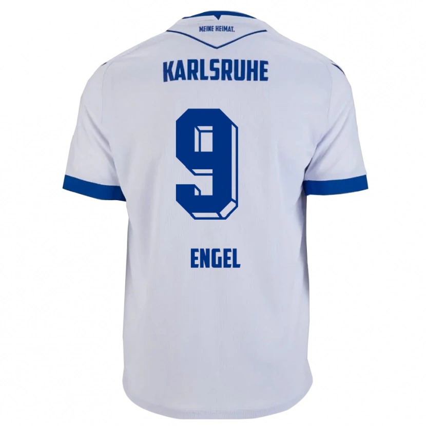 Danxen Mujer Camiseta Nico Engel #9 Blanco Azul 2ª Equipación 2025/26 La Camisa