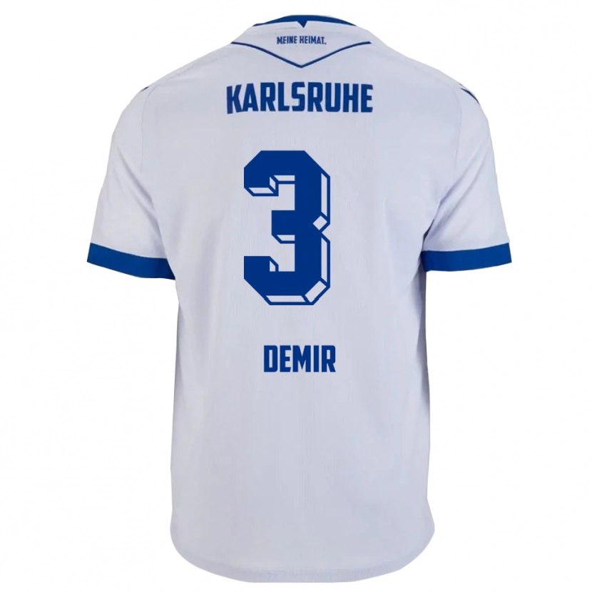 Danxen Mujer Camiseta Arel Demir #3 Blanco Azul 2ª Equipación 2025/26 La Camisa