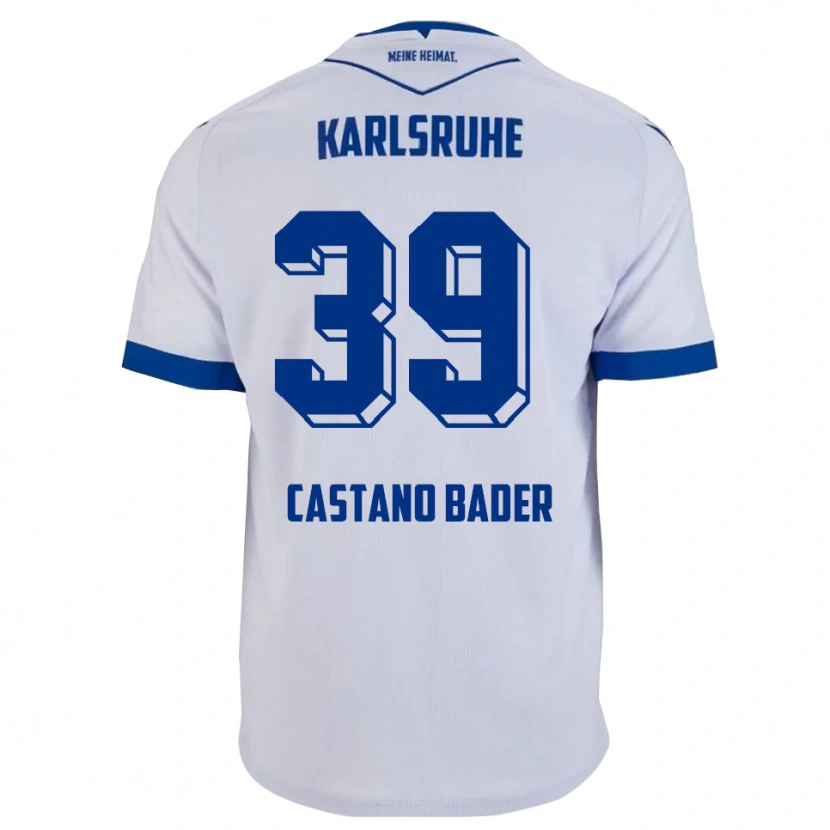 Danxen Mujer Camiseta Simeon Castano Bader #39 Blanco Azul 2ª Equipación 2025/26 La Camisa