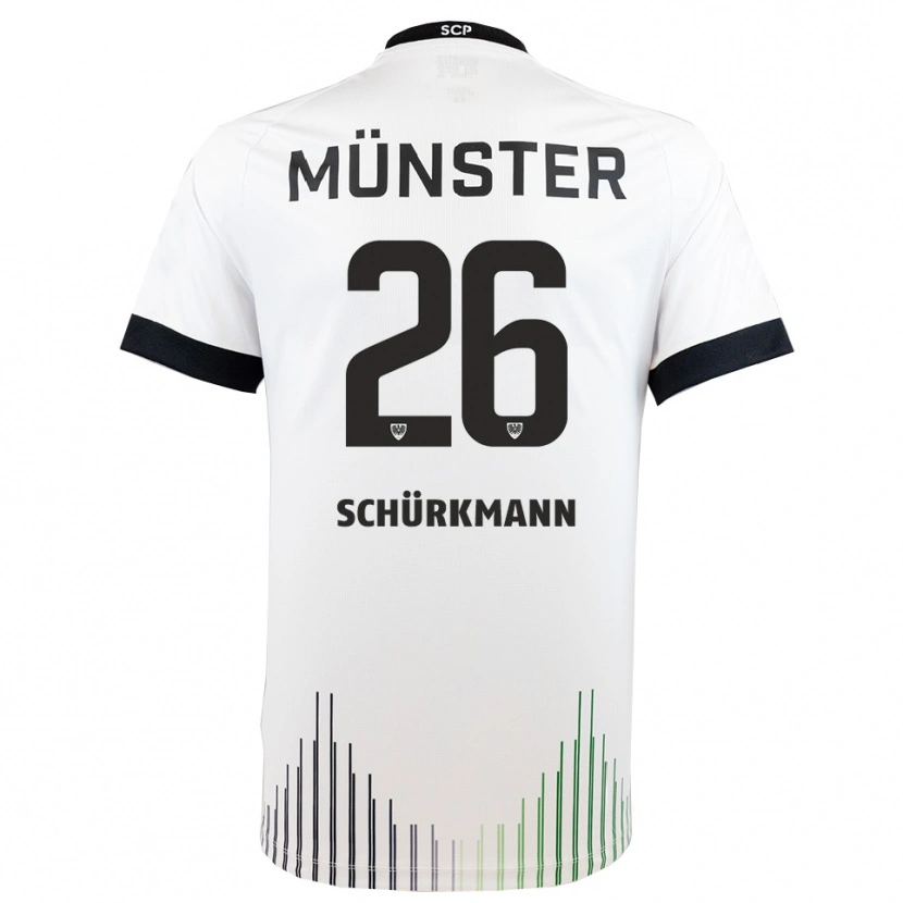 Danxen Mujer Camiseta Christopher Schürkmann #26 Blanco Negro 2ª Equipación 2025/26 La Camisa