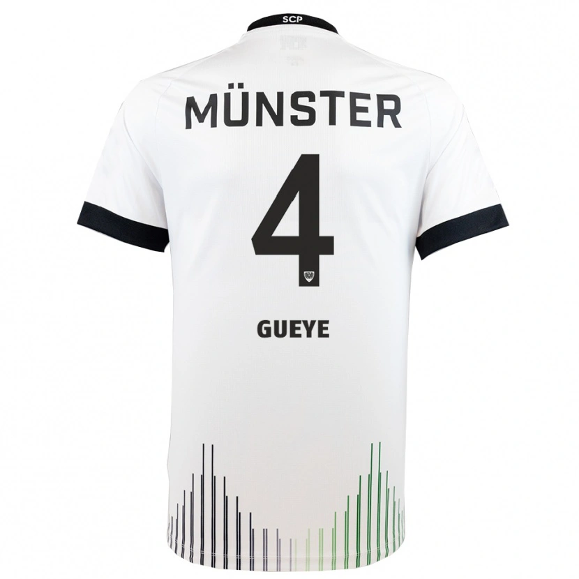 Danxen Mujer Camiseta Tidiane Gueye #4 Blanco Negro 2ª Equipación 2025/26 La Camisa