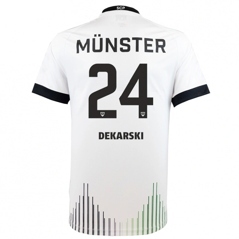 Danxen Mujer Camiseta Lasse Dekarski #24 Blanco Negro 2ª Equipación 2025/26 La Camisa
