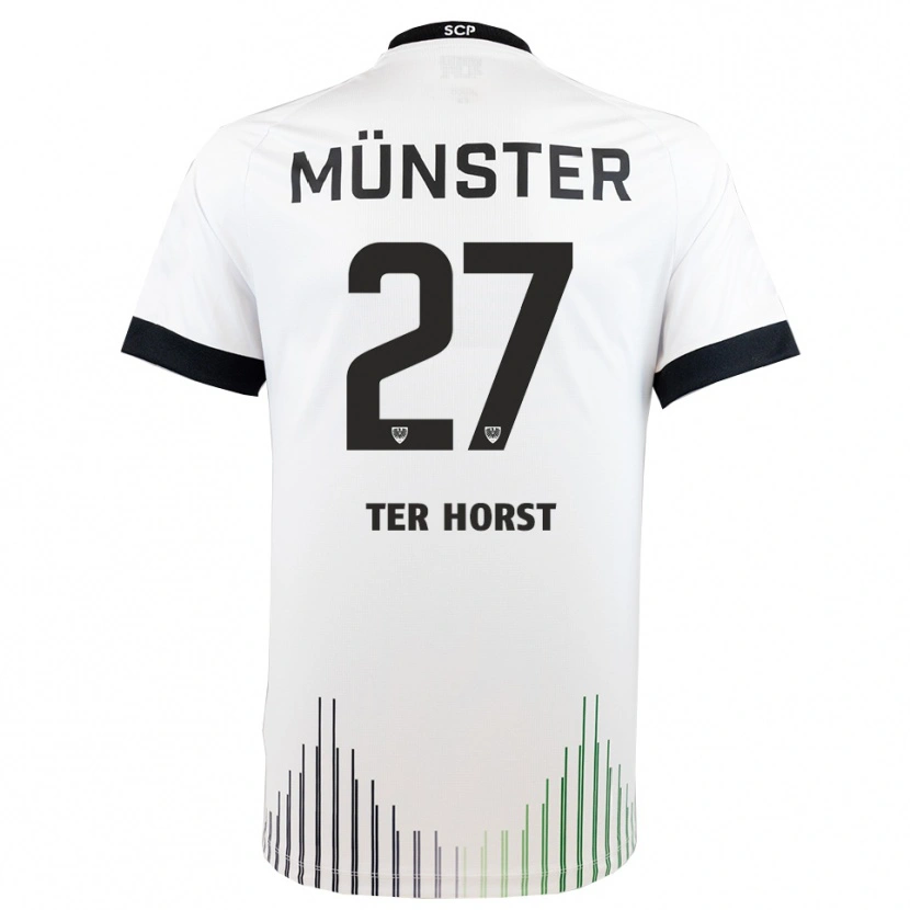 Danxen Mujer Camiseta Jano Ter Horst #27 Blanco Negro 2ª Equipación 2025/26 La Camisa