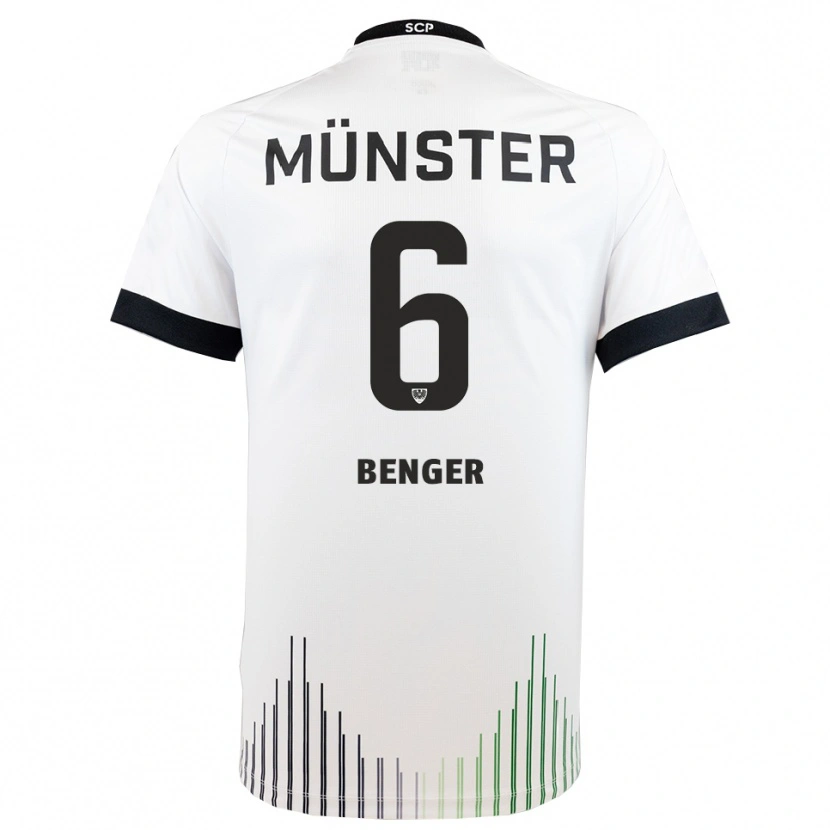 Danxen Mujer Camiseta Marcel Benger #6 Blanco Negro 2ª Equipación 2025/26 La Camisa