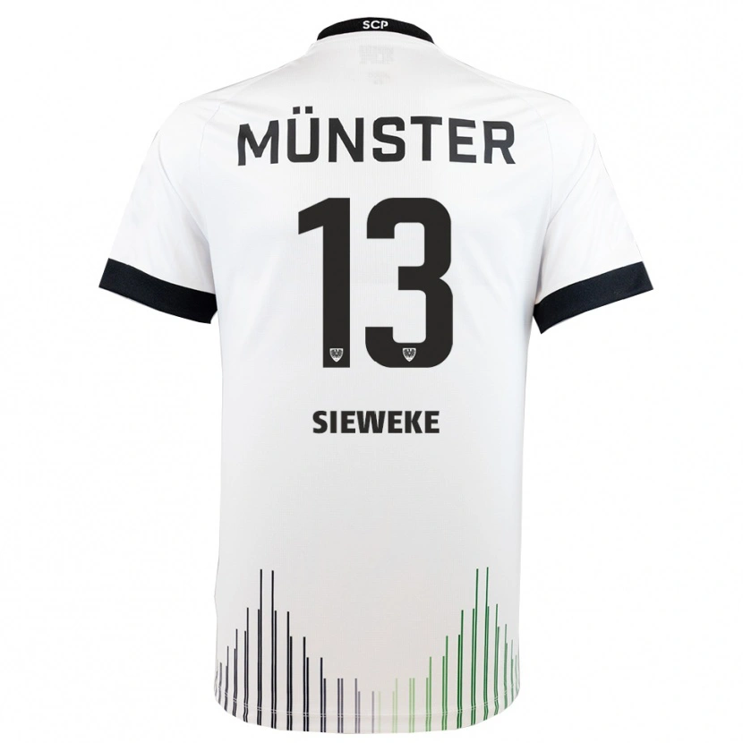 Danxen Mujer Camiseta Henri Sieweke #13 Blanco Negro 2ª Equipación 2025/26 La Camisa