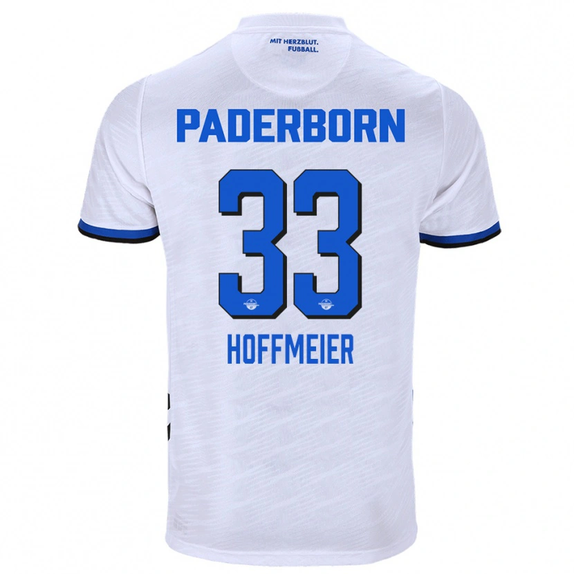 Danxen Mujer Camiseta Marcel Hoffmeier #33 Blanco Azul 2ª Equipación 2025/26 La Camisa
