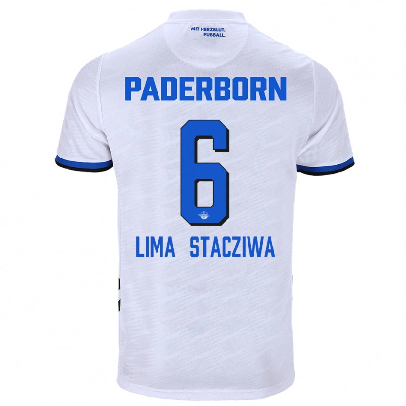 Danxen Mujer Camiseta Neo Lima Stacziwa #6 Blanco Azul 2ª Equipación 2025/26 La Camisa