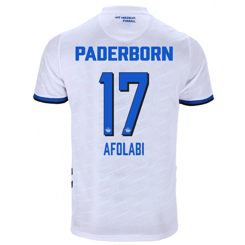 Danxen Mujer Camiseta Gentil Afolabi #17 Blanco Azul 2ª Equipación 2025/26 La Camisa