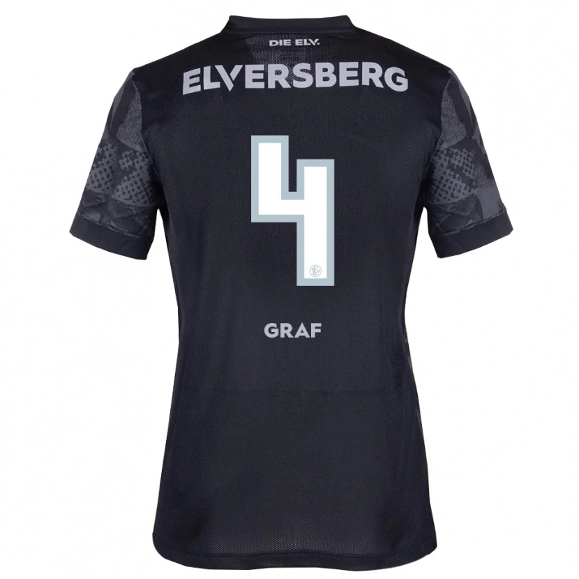 Danxen Mujer Camiseta Matheo Graf #4 Negro Gris 2ª Equipación 2025/26 La Camisa