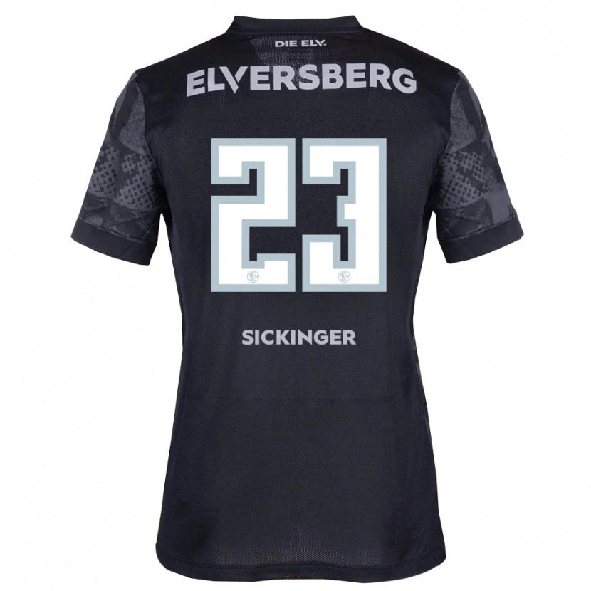 Danxen Mujer Camiseta Carlo Sickinger #23 Negro Gris 2ª Equipación 2025/26 La Camisa