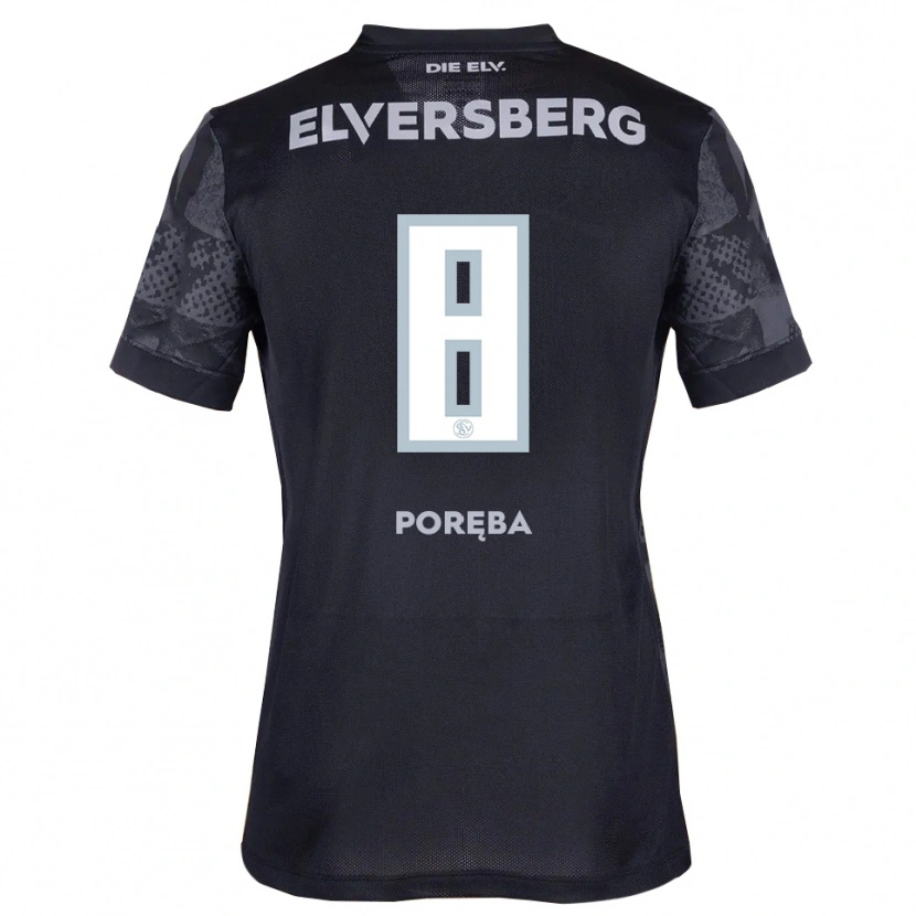 Danxen Mujer Camiseta Lukasz Poreba #8 Negro Gris 2ª Equipación 2025/26 La Camisa