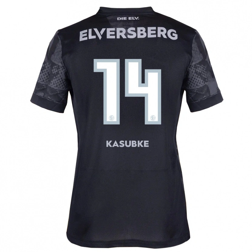 Danxen Mujer Camiseta Manuel Kasubke #14 Negro Gris 2ª Equipación 2025/26 La Camisa