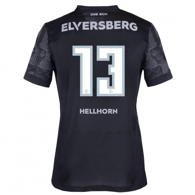 Danxen Mujer Camiseta Denis Hellhorn #13 Negro Gris 2ª Equipación 2025/26 La Camisa