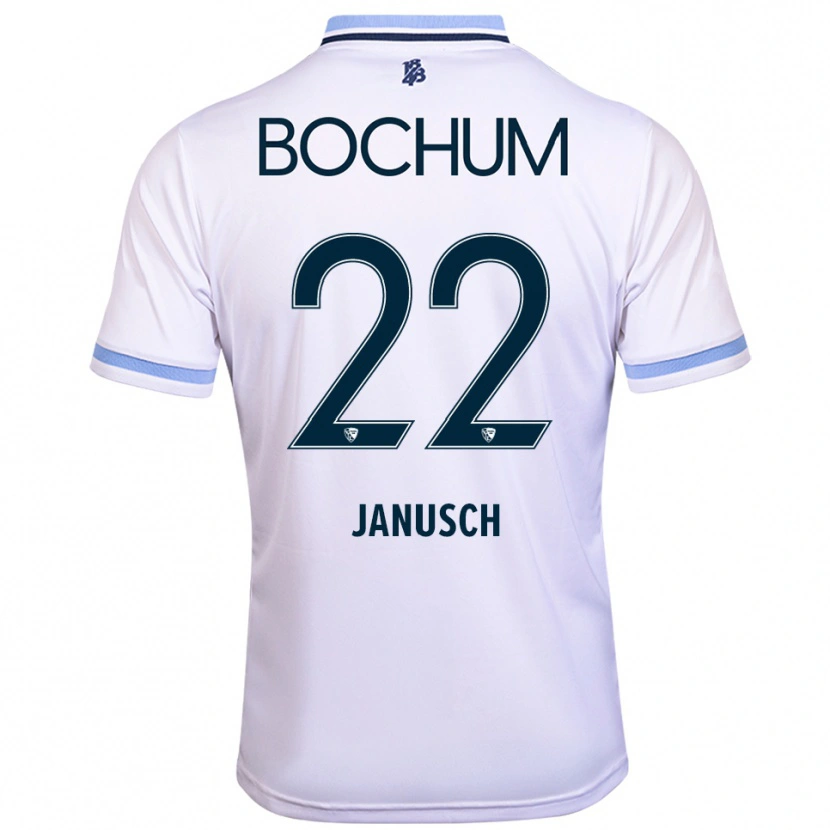 Danxen Mujer Camiseta Thees Janusch #22 Blanco Azul Cielo 2ª Equipación 2025/26 La Camisa
