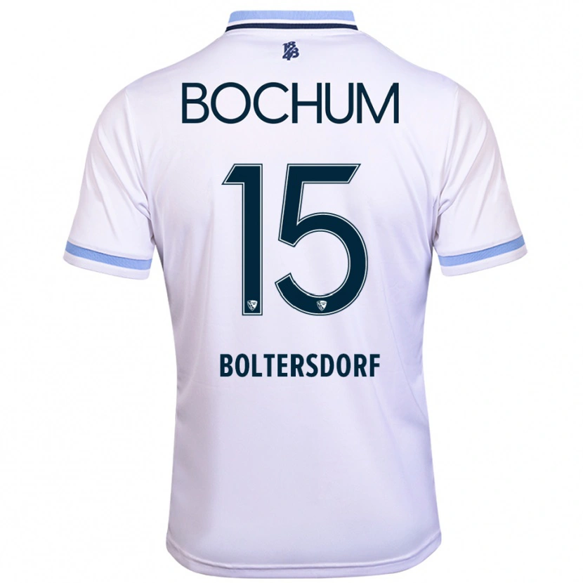 Danxen Mujer Camiseta Sebastian Boltersdorf #15 Blanco Azul Cielo 2ª Equipación 2025/26 La Camisa