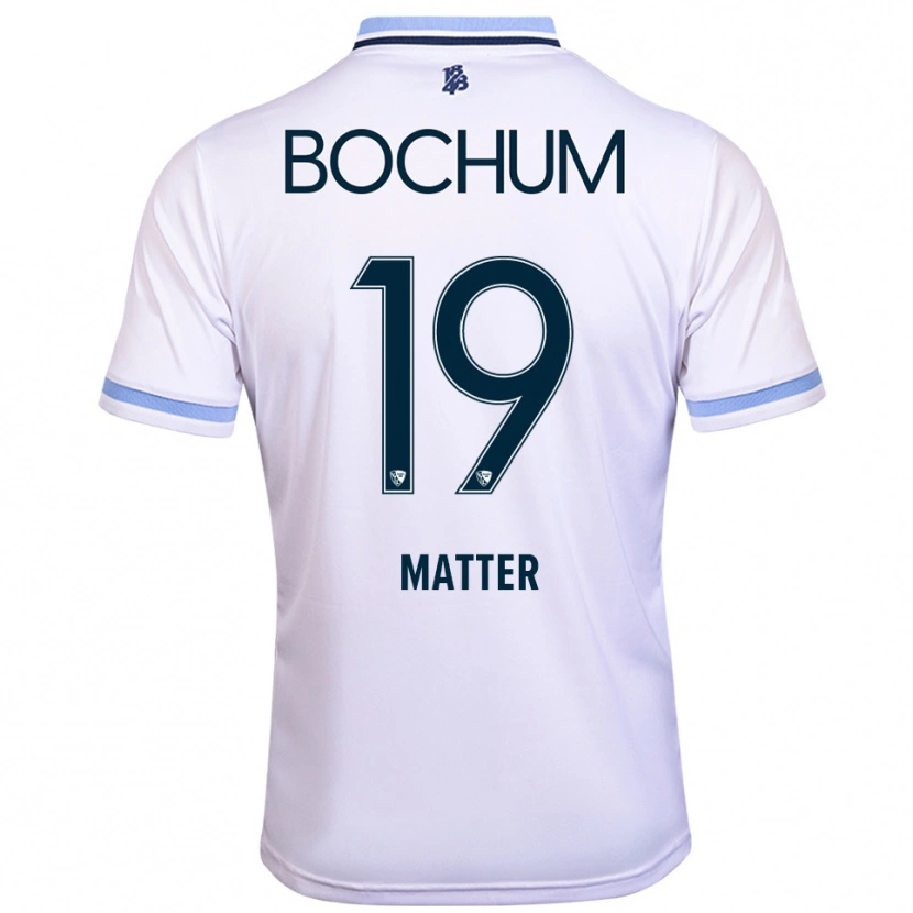 Danxen Mujer Camiseta Henri Matter #19 Blanco Azul Cielo 2ª Equipación 2025/26 La Camisa