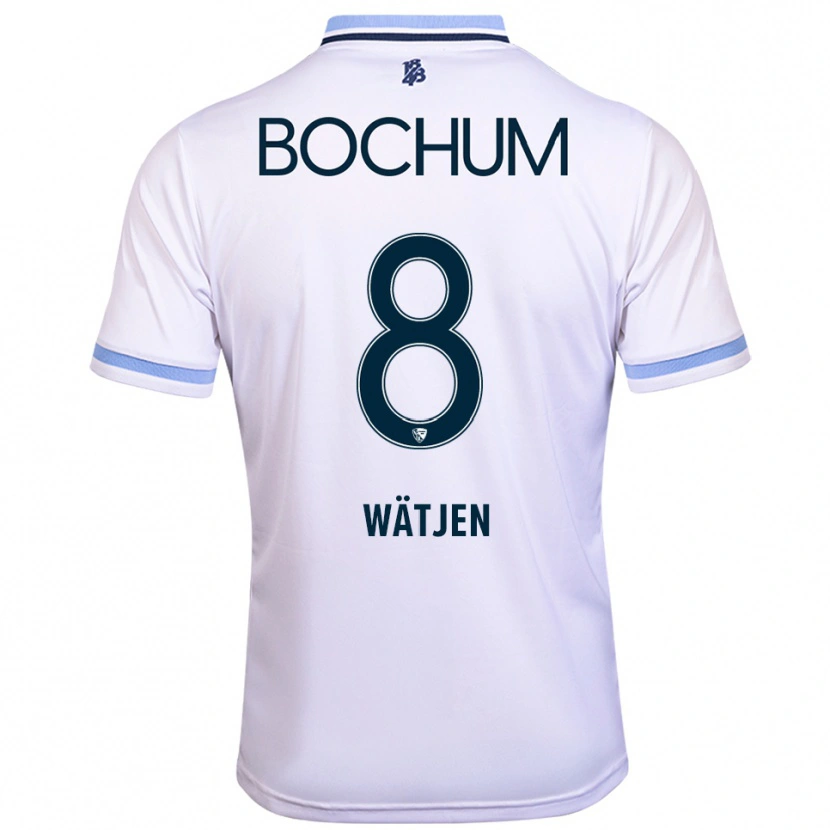 Danxen Mujer Camiseta Kjell Wätjen #8 Blanco Azul Cielo 2ª Equipación 2025/26 La Camisa