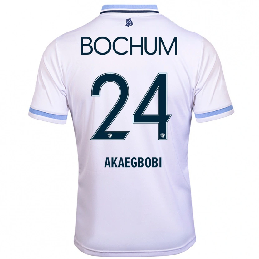 Danxen Mujer Camiseta Jonathan Akaegbobi #24 Blanco Azul Cielo 2ª Equipación 2025/26 La Camisa