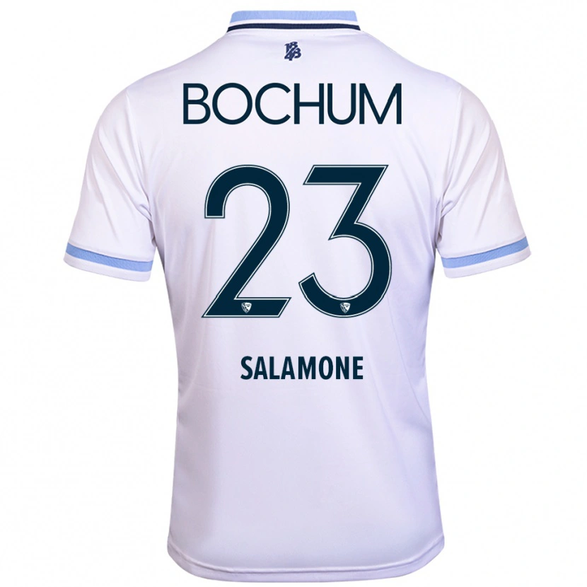 Danxen Mujer Camiseta Elia-Giona Salamone #23 Blanco Azul Cielo 2ª Equipación 2025/26 La Camisa