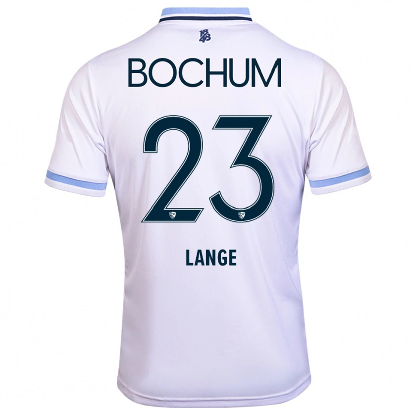Danxen Mujer Camiseta Nina Lange #23 Blanco Azul Cielo 2ª Equipación 2025/26 La Camisa
