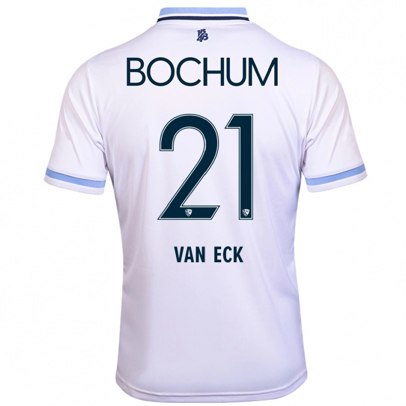 Danxen Mujer Camiseta Ole Van Eck #21 Blanco Azul Cielo 2ª Equipación 2025/26 La Camisa