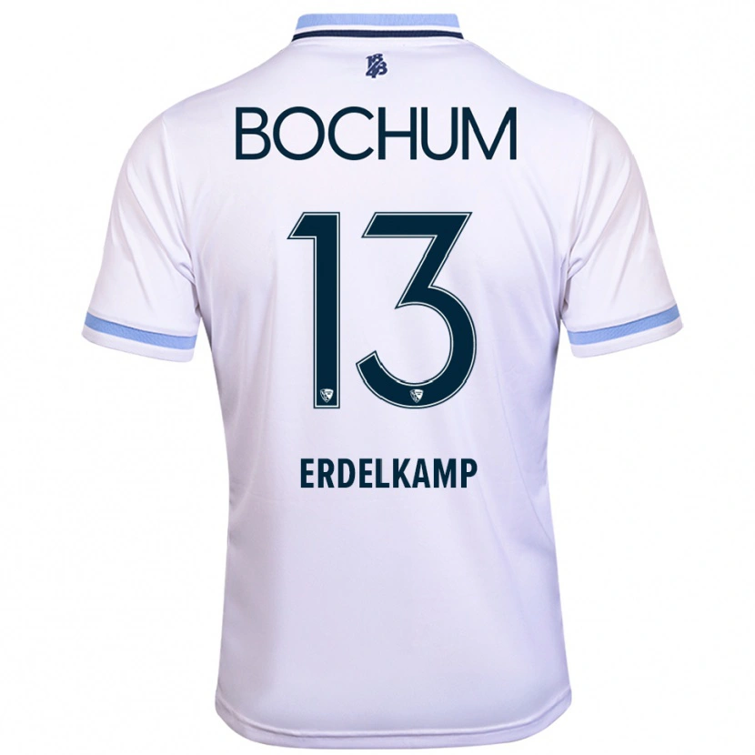 Danxen Mujer Camiseta Luca Erdelkamp #13 Blanco Azul Cielo 2ª Equipación 2025/26 La Camisa
