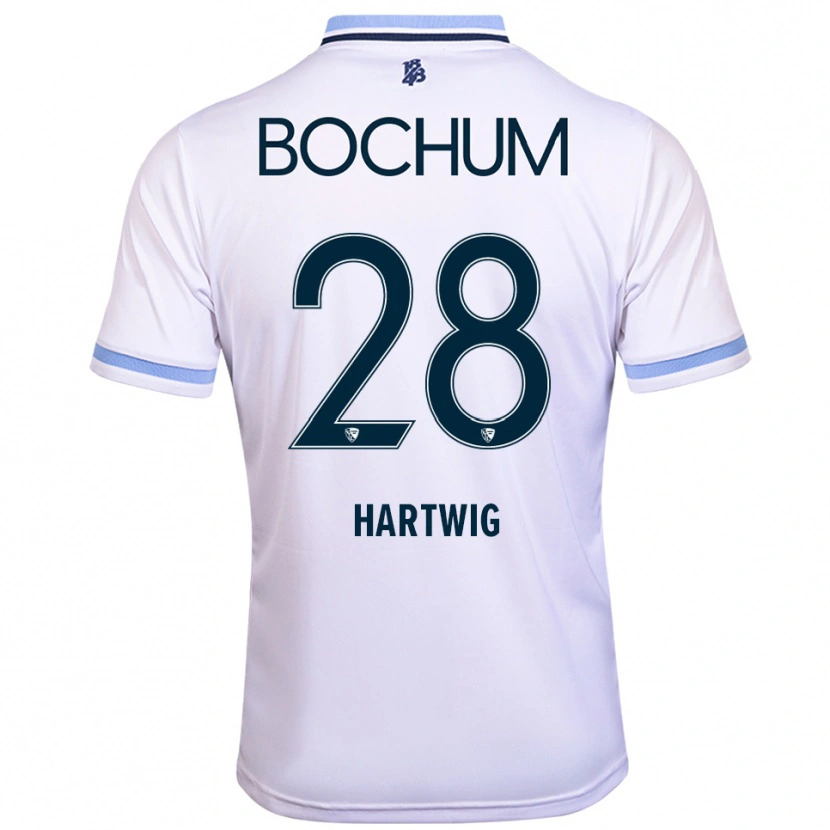 Danxen Mujer Camiseta Luis Hartwig #28 Blanco Azul Cielo 2ª Equipación 2025/26 La Camisa
