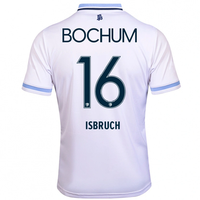 Danxen Mujer Camiseta Lasse Isbruch #16 Blanco Azul Cielo 2ª Equipación 2025/26 La Camisa