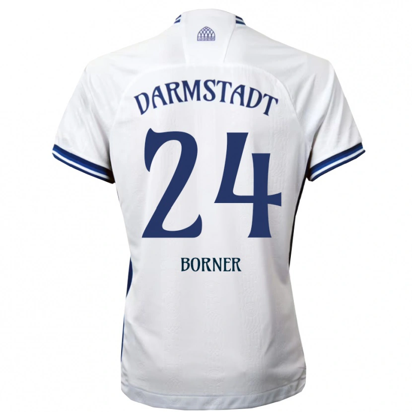 Danxen Mujer Camiseta Benedikt Börner #24 Blanco Azul 2ª Equipación 2025/26 La Camisa