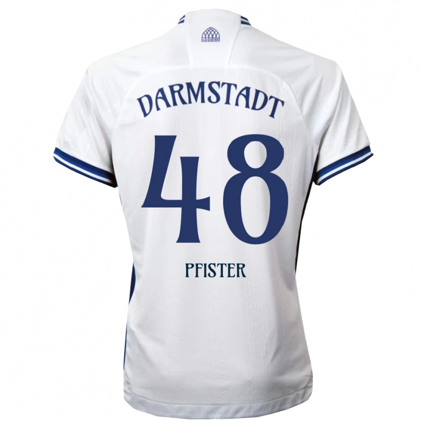 Danxen Mujer Camiseta Max Pfister #48 Blanco Azul 2ª Equipación 2025/26 La Camisa
