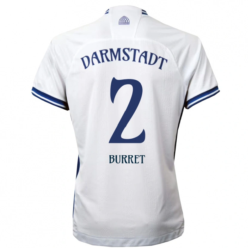 Danxen Mujer Camiseta Kiran Burret #2 Blanco Azul 2ª Equipación 2025/26 La Camisa