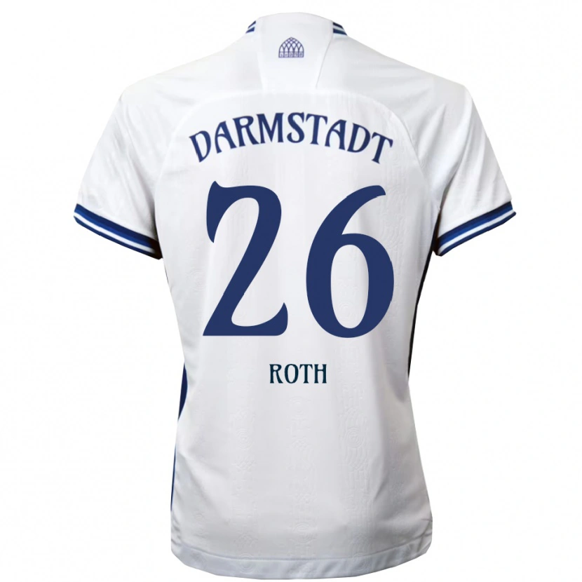 Danxen Mujer Camiseta Maximilian Roth #26 Blanco Azul 2ª Equipación 2025/26 La Camisa
