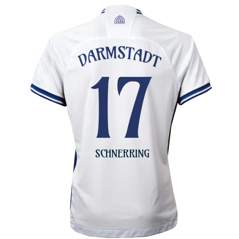 Danxen Mujer Camiseta Loann Schnerring #17 Blanco Azul 2ª Equipación 2025/26 La Camisa
