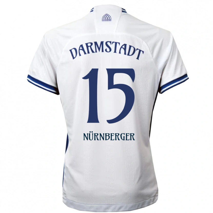 Danxen Mujer Camiseta Fabian Nürnberger #15 Blanco Azul 2ª Equipación 2025/26 La Camisa