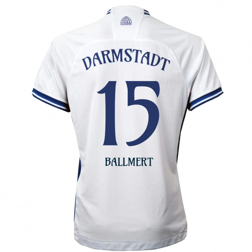 Danxen Mujer Camiseta Markus Ballmert #15 Blanco Azul 2ª Equipación 2025/26 La Camisa