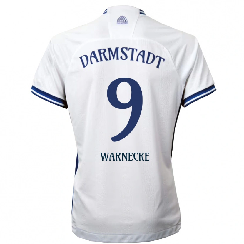 Danxen Mujer Camiseta Ben Warnecke #9 Blanco Azul 2ª Equipación 2025/26 La Camisa