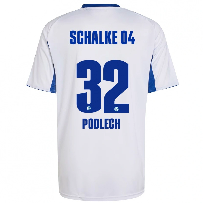 Danxen Mujer Camiseta Luca Podlech #32 Blanco Azul 2ª Equipación 2025/26 La Camisa