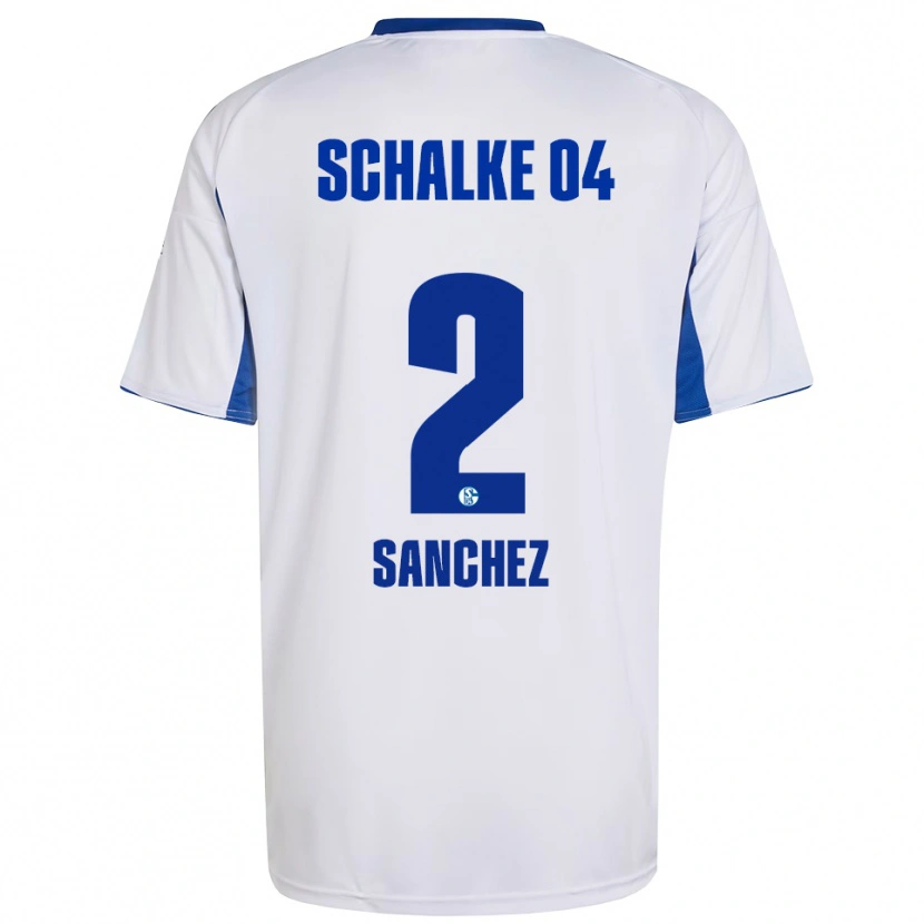 Danxen Mujer Camiseta Felipe Sánchez #2 Blanco Azul 2ª Equipación 2025/26 La Camisa