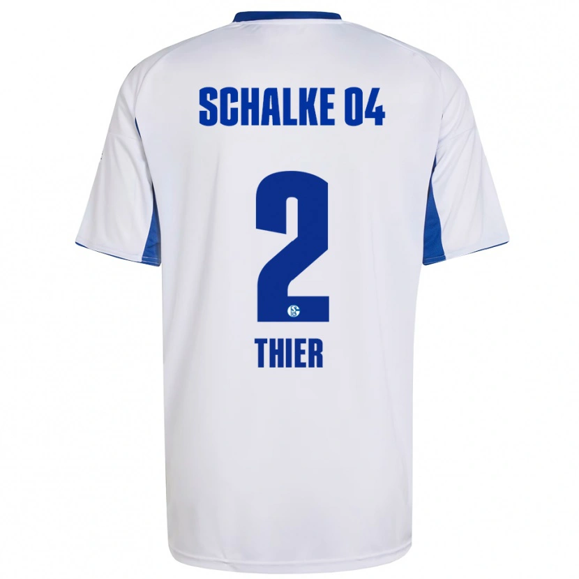 Danxen Mujer Camiseta Silas Thier #2 Blanco Azul 2ª Equipación 2025/26 La Camisa