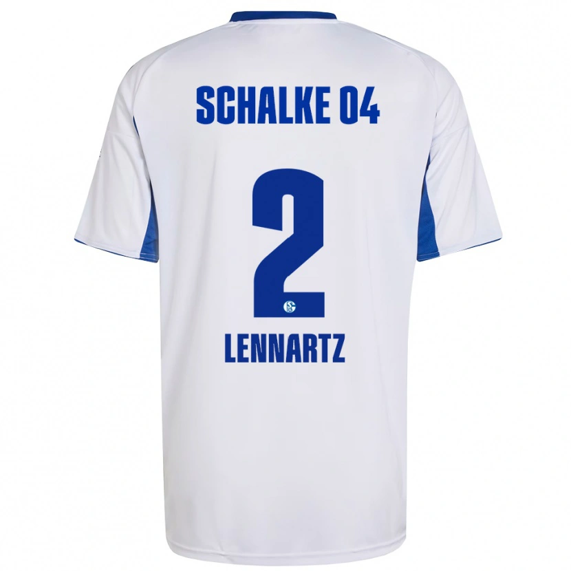 Danxen Mujer Camiseta Max Lennartz #2 Blanco Azul 2ª Equipación 2025/26 La Camisa