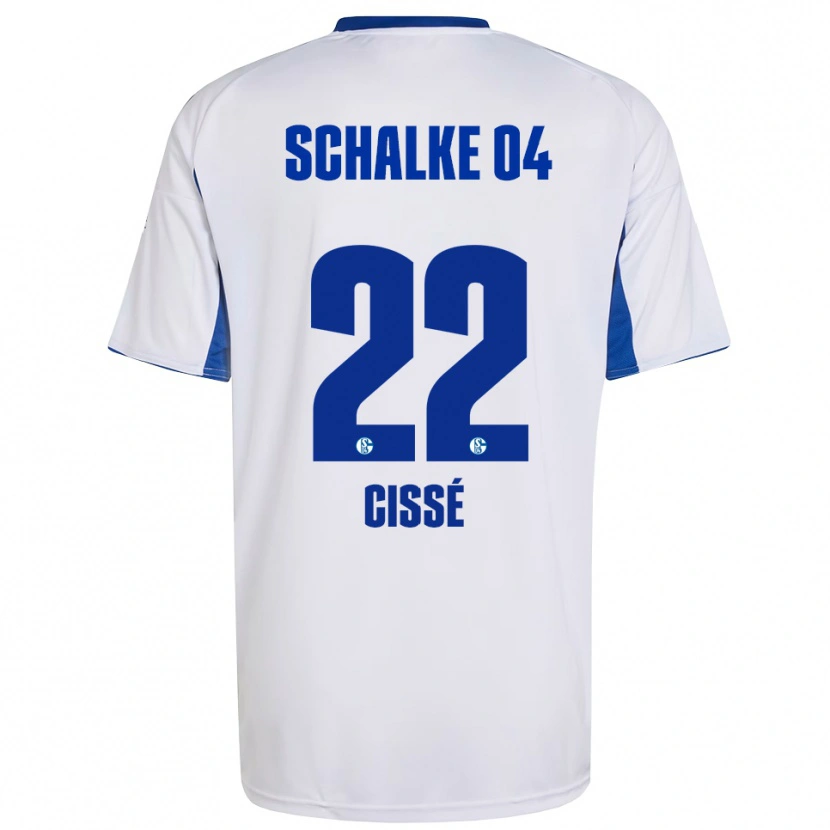 Danxen Mujer Camiseta Ibrahima Cissé #22 Blanco Azul 2ª Equipación 2025/26 La Camisa