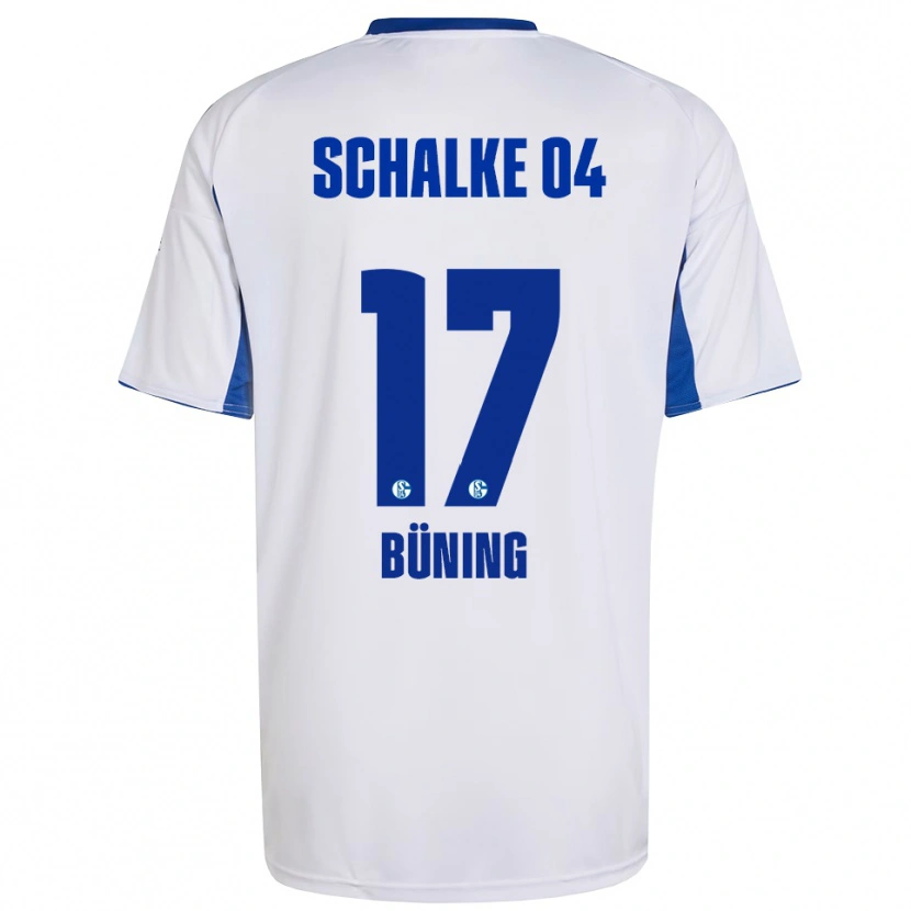 Danxen Mujer Camiseta Michelle Büning #17 Blanco Azul 2ª Equipación 2025/26 La Camisa