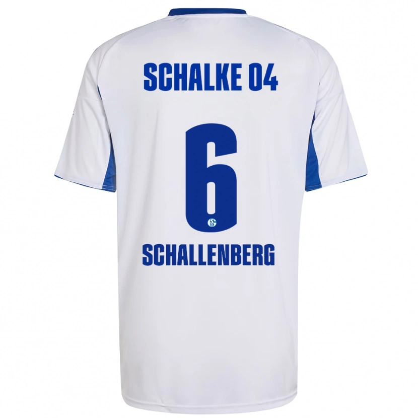 Danxen Mujer Camiseta Ron Schallenberg #6 Blanco Azul 2ª Equipación 2025/26 La Camisa